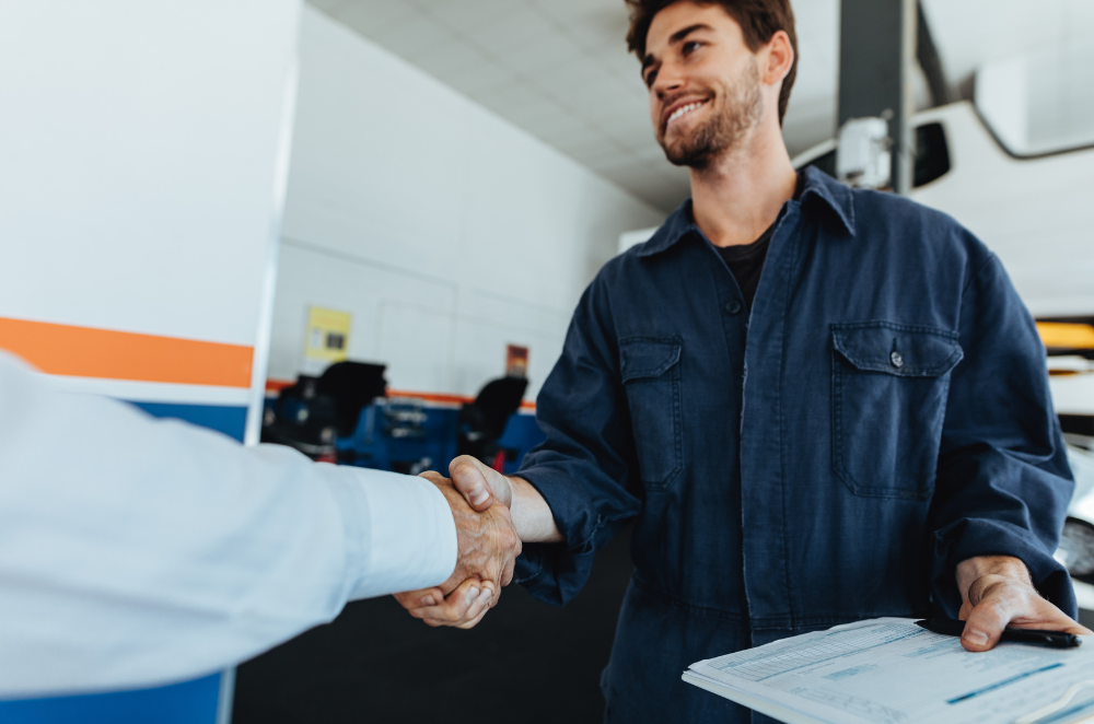 service engineer handshake